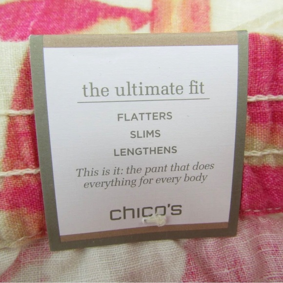 Chico’s Ultimate Fit Wide Leg Pants SZ 2.5 Regular Havana Shores Linen NWT - Picture 4 of 14